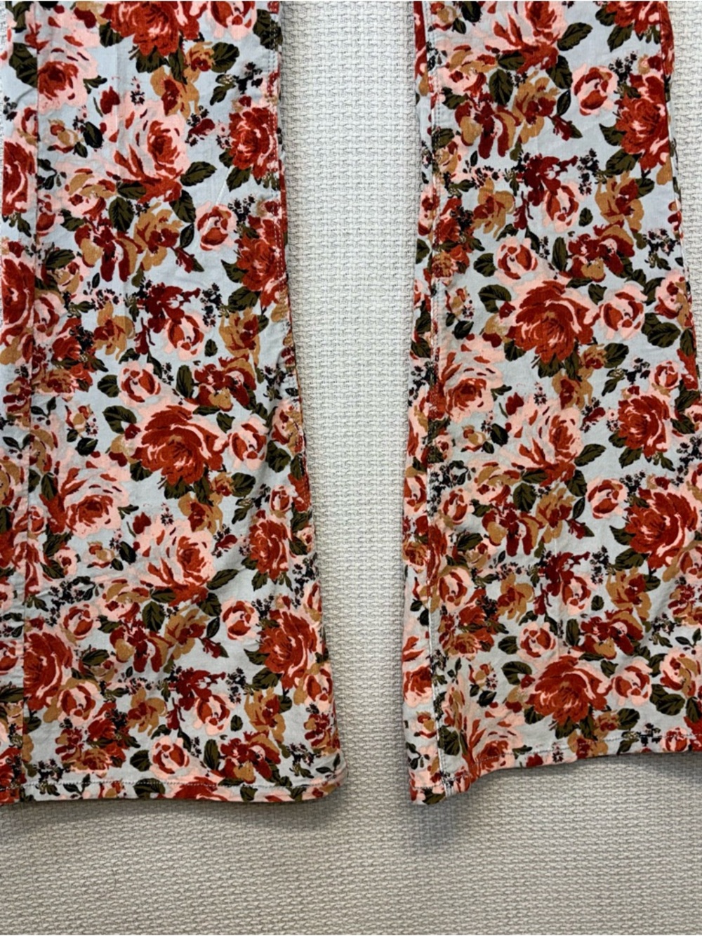 NWT Free People Driftwood Farrah Corduroy`Flare Pants Jeans Floral Burgundy 29 - Picture 5 of 9